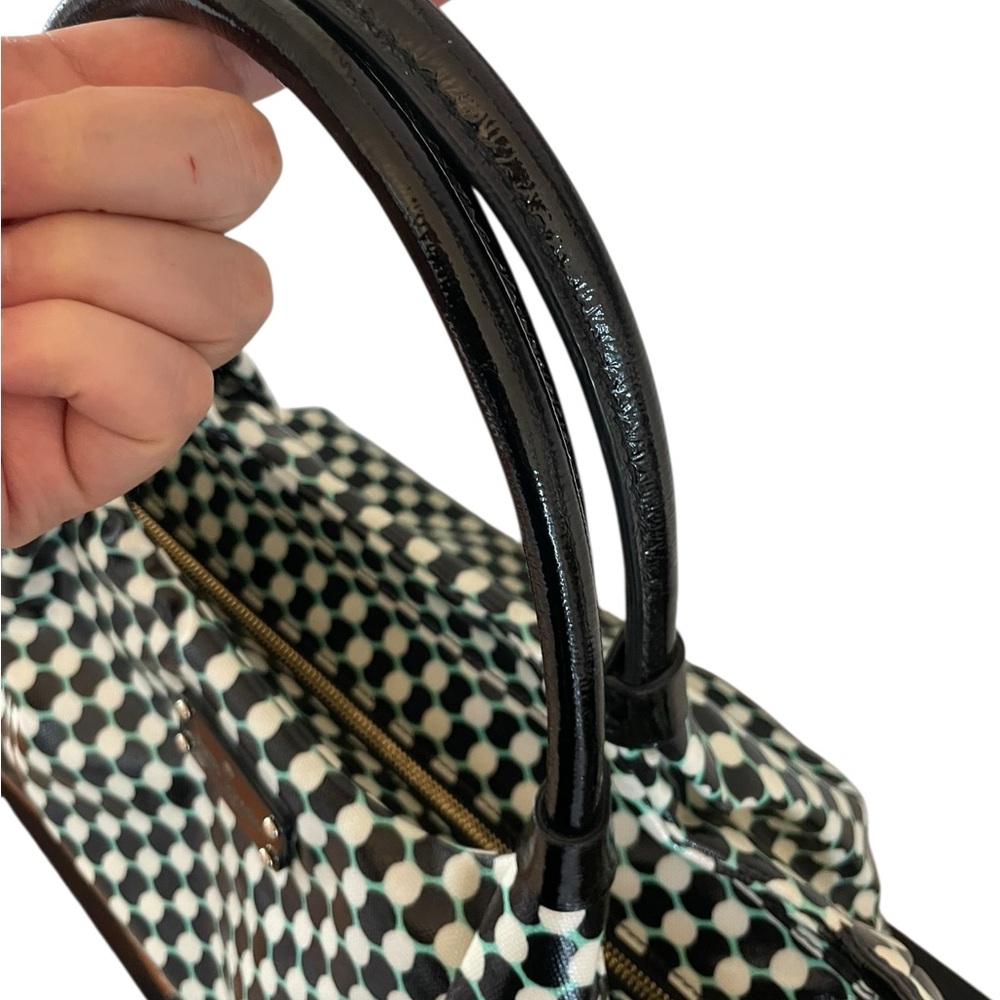 KATE SPADE Dundee Drive Stevie Mint Green Checkered Tote Shoulder Bag Storybook - Picture 6 of 16